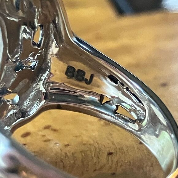 Natural Rainbow Moonstone Sterling Silver Cocktail Ring Size 7 - Picture 7 of 10